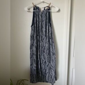 Michael Kors Chain Neck Halter Dress, Palm Print M
